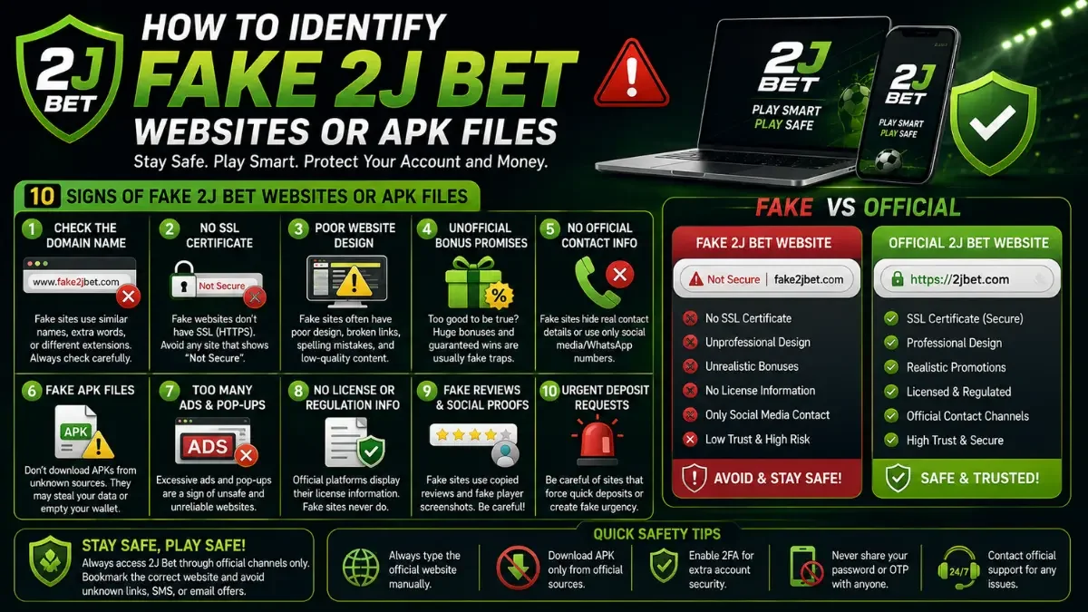How to identify fake 2J Bet websites or APK files and avoid scams