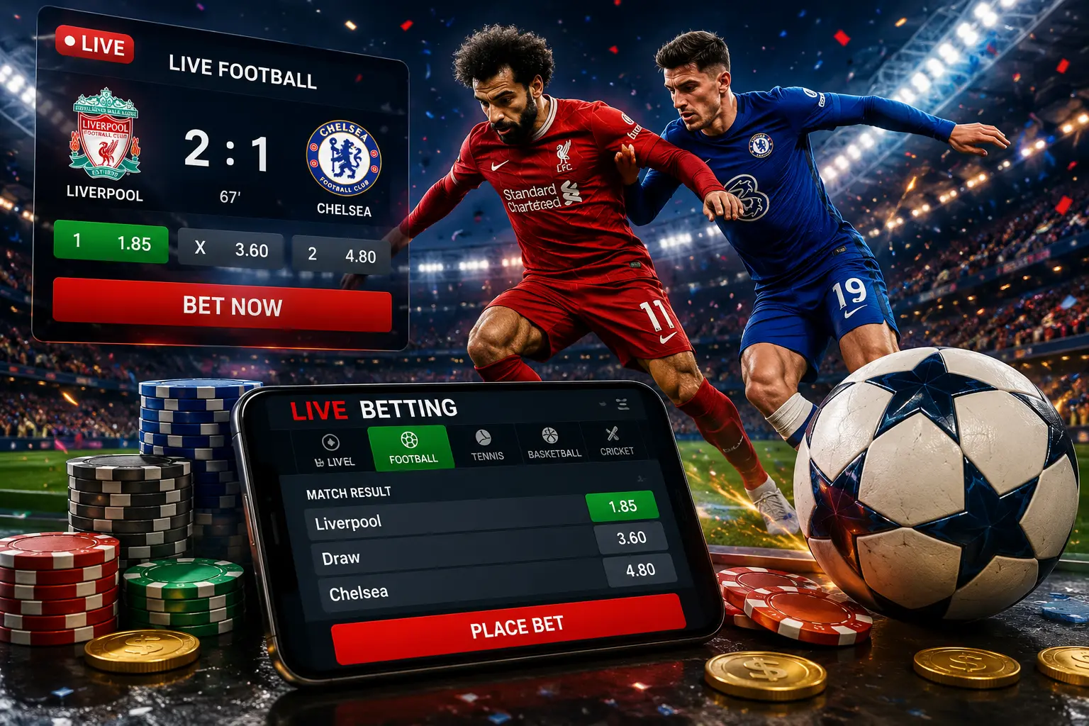 Live football match